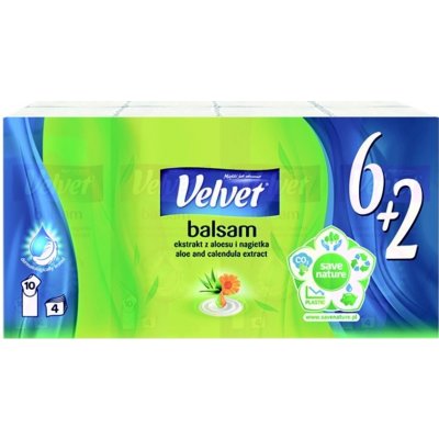 Velvet Balsam hygienické kapesníky 4-vrstvé 8 x 10 ks – Zboží Dáma