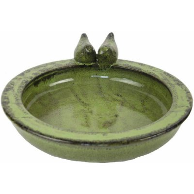 Esschert Design Napajedlo pro ptáky Flin 10,5 x 30,5 cm keramika zelená – Zboží Dáma