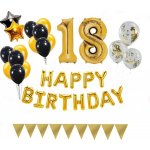 Balónkový set zlato černý číslo 18 – Zboží Mobilmania