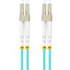 síťový kabel Lanberg FO-LULU-MD31-0030-TQ optický patch, MM LC/UPC-LC/UPC duplex, LSZH OM3 50/125 průměr 3mm, 3m, cyan