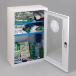 VMBal LKT kovová lékarnička s náplní Chemický provoz a průhlednými dvířky 460 x 300 x 140 mm bílá – Zboží Dáma