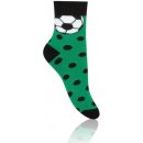 STEVEN Chlapecké ponožky s fotbalovým míčem zeleno-černé