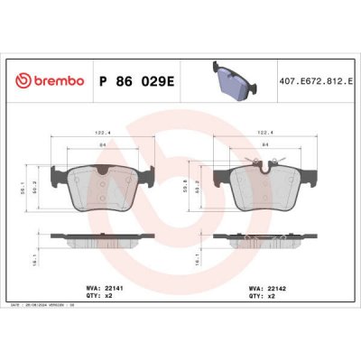 Sada brzdových destiček, kotoučová brzda BREMBO P 86 029E | Zboží Auto