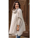 Fashionweek Pletené pončo svetr s rolákem JK LUNA Béžový – Zbozi.Blesk.cz