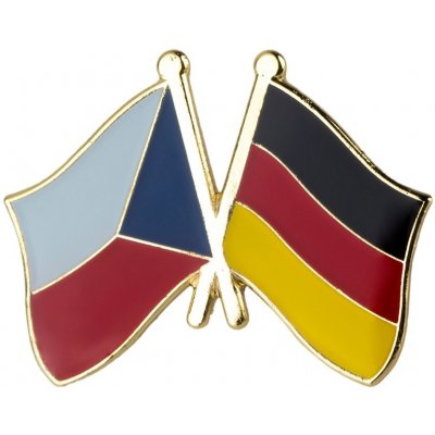 Zlatá brož vlajka Česko-Německo