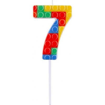 Godan Narozeninová barevná svíčka Lego 7 – Zboží Dáma