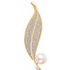 Brož JwL Luxury Pearls perlová brož lísteček 2v1 JL0700