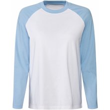esmara Dámské triko s dlouhými rukávy modrá/bílá