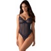 Dámské erotické body Obsessive Nightly Blue Crotchless Teddy Black