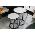 FurniGO Elegance mramorový vzhled bílý černý rám – Zboží Mobilmania