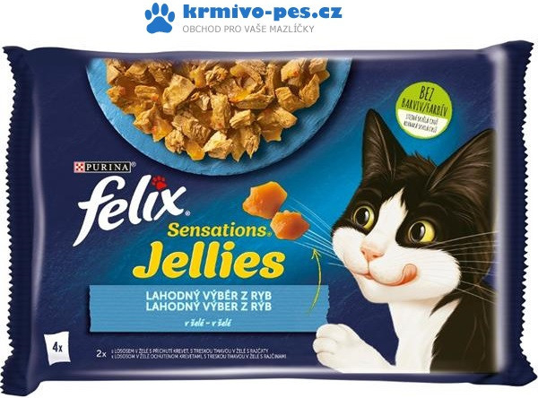 Felix Sensations losos & treska v želé 4 x 85 g