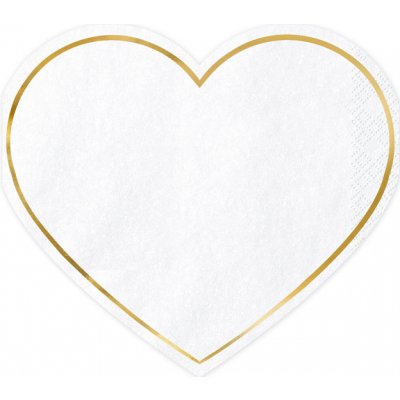 PartyDeco.pl Ubrousky Srdce bílé 20ks – Sleviste.cz