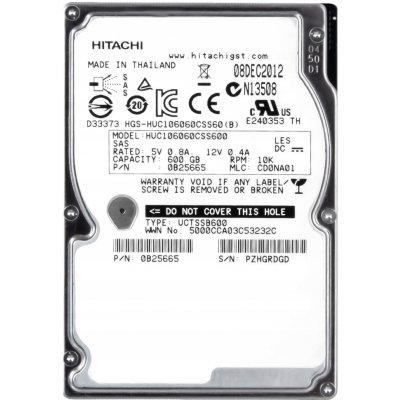 Hitachi 600 GB 2,5" SAS, ST900MM0006
