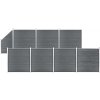 Branka Prolenta Maison Exclusive Plotová sada WPC 7 čtvercových + 1 šikmý díl 1311 x 186 cm šedá