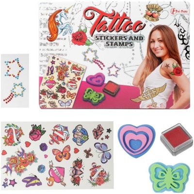 Teddies Tetování s doplňky razítka 2ks v krabici 22x16x3,5cm – Sleviste.cz