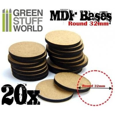Dřevotřískové podstavce MDF Bases Round 32mm (20 ks) – Zboží Živě