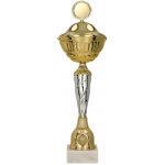 Kovový pohár s poklicí Zlato-stříbrný 32 cm 12 cm – Sleviste.cz