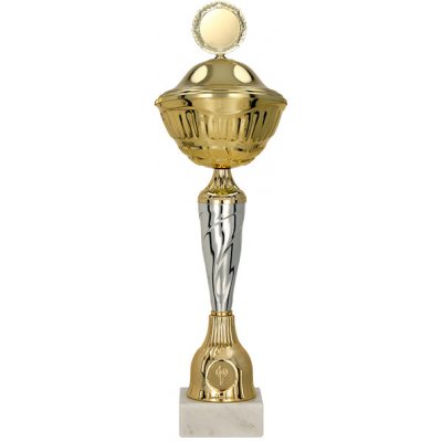 Kovový pohár s poklicí Zlato-stříbrný 32 cm 12 cm – Sleviste.cz