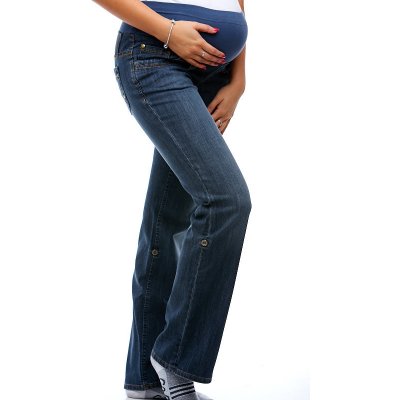 Těhotenské rifle BlueWays 1S0121 modrá – Zboží Dáma