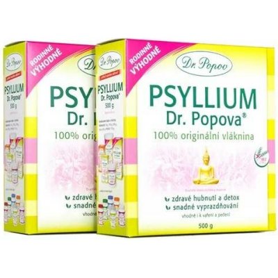 Dr. Popov vláknina, psyllium psyllium 500 g balení 2 ks – Hledejceny.cz