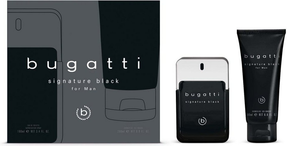 Bugatti Signature Black EDT 100 ml + sprchový gel 200 ml dárková sada
