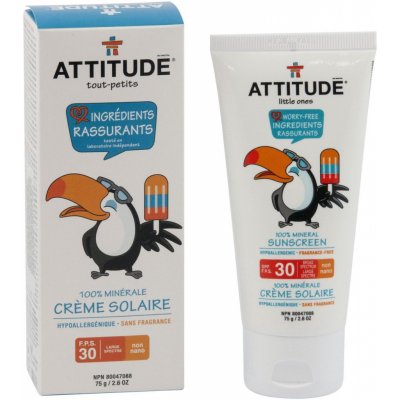 Attitude dětský 100% minerální opalovací krém bez vůně SPF30 75 g