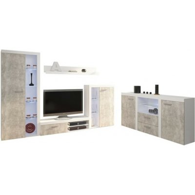 Noka s komodou Olimp beton bez LED osvětlení – Zboží Dáma