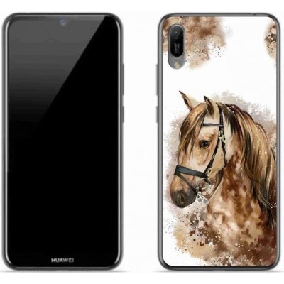 Pouzdro mmCase Gelové Huawei Y6 2019 - hnědý kreslený kůň – Zbozi.Blesk.cz