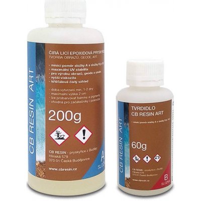 CB Resin Art epoxidová pryskyřice licí čirá 260 g