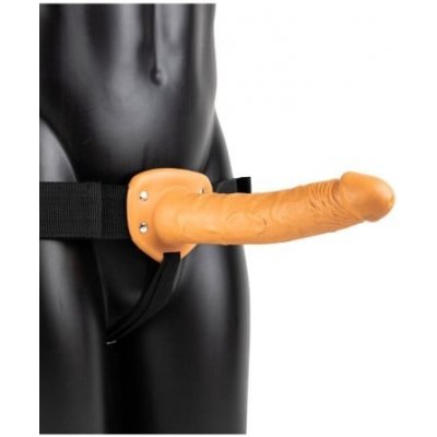 RealRock Hollow Strap-On 10″ tělové unisex strap-on postroj s dildem 25 x 4,8 cm – Zboží Mobilmania