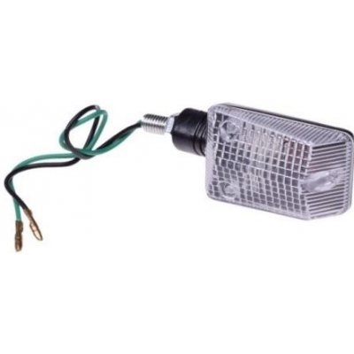 blinkr MINI - bílé sklo M8 - hranatý – Sleviste.cz