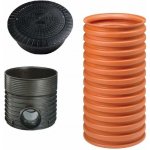 Wavin Tegra 600 Revizní kanalizační šachta korugovaná sestava N DN 600 dno přímé DN 160 roura 1 m poklop pochozí 1,5t – Zboží Dáma