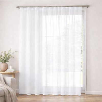 Hladký bílý voál s olůvkem - 300 cm bez obšití 300 – Hledejceny.cz