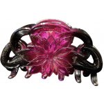 Skřipec na vlasy s květem Barva: růžová – Zboží Mobilmania