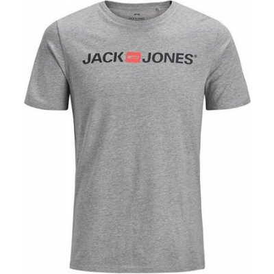 Jack & Jones pánské triko JJECORP 12137126 Light Grey melange