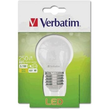 Verbatim LED žárovka E27 3,1W 250lm 25W typ Mini Globe matná teplá bílá