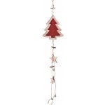 Závěs dřevo 135x160mm strom, přírodní s glitrem, červená – Zboží Mobilmania