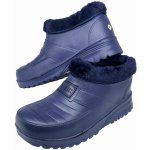 Kembo dámské vyšší gumové nazouváky modré s kožíškem – Zboží Dáma