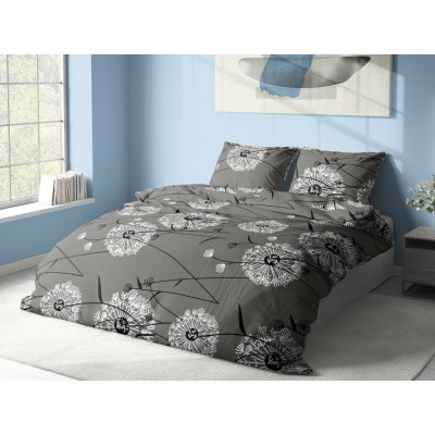 Aaryans bavlněné povlečení Pampelišky tmavě šedé 140x200 70x90 – Zbozi.Blesk.cz