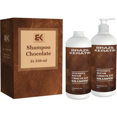 Brazil Keratin Intensive Repair Chocolate Shampoo 2 x 550 ml dárková sada – Sleviste.cz