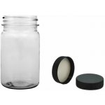 Pilulka Plastová lahvička čirá s černým uzávěrem 100 ml – Zboží Mobilmania