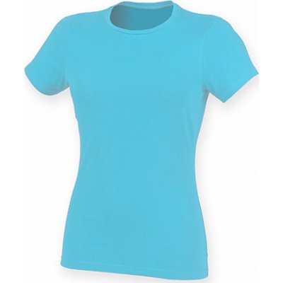 Skin Fit Women Dámské mírně prodloužené strečové triko modrá azurová