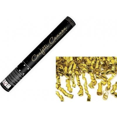 PartyDeco Vystřelovací konfety zlaté stužky 40 cm – Zboží Dáma