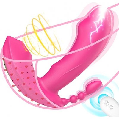 Paloqueth Wearable Panty 3-in-1 G-Spot & Suction Vibrator with Remote Control Pink – Zboží Mobilmania