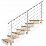 Ocelové zábradlí AVIS stříbrné, 2 sloupky, 5 tyček, délka 100 cm