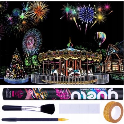 NORIMPEX Škrabací obrázek Zábavní park 75x52cm – Zboží Dáma