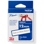 Brother TZE-R234-zlatá na bílé, šířka 12 mm – Zboží Dáma