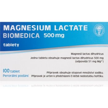 MAGNESIUM LACTATE BIOMEDICA POR 500MG TBL NOB 100