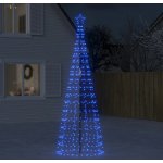 vidaXL Vánoční stromek kužel s hroty 570 ch LED 300 cm Modrá – Hledejceny.cz