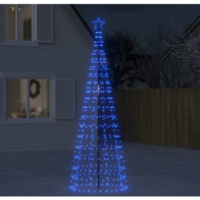 vidaXL Vánoční stromek kužel s hroty 570 ch LED 300 cm Modrá – Hledejceny.cz